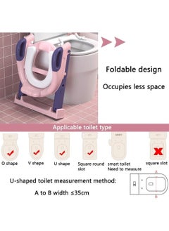 Gonice Toddler Toilet Seat with Adjustable Step Stool Ladder,2 in 1 Foldable Kids Toilet Training Seat  - Image 4