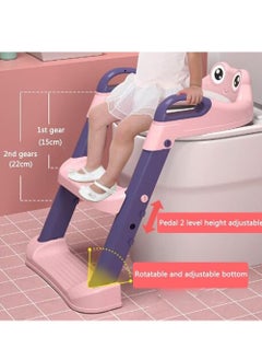Gonice Toddler Toilet Seat with Adjustable Step Stool Ladder,2 in 1 Foldable Kids Toilet Training Seat  - Image 3