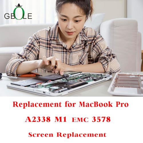 GBOLE A2338 M1 M2 2020 Screen Replacement for MacBook Pro Retina M1 M2 A2338 EMC 3578 8162 MYD83 MYD92 MYDA2 MYDC2 MNEQ3 MNEP3 MNEJ3 Full LED LCD Screen Display Assembly Grey - Image 2