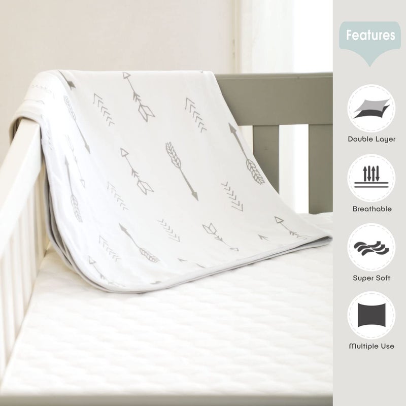 GRSSDER Baby Blankets Super Soft Jersey Knit Swaddle Blanket for Baby Girls and Boys, Double Layer Receiving Blankets 34 x 44 Inches Extra Large for Baby Swaddling, Simple Arrow - Image 2