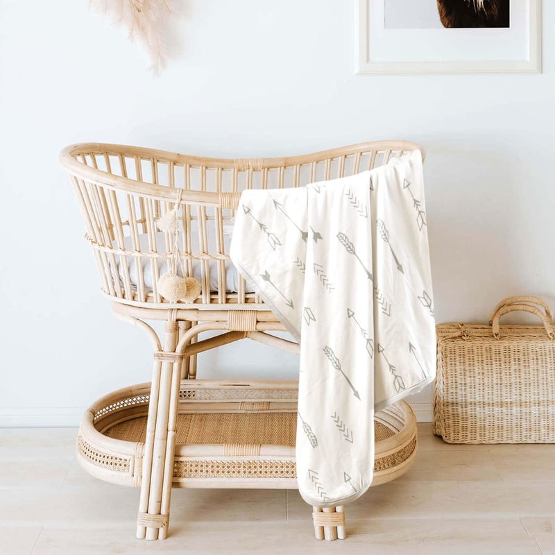 GRSSDER Baby Blankets Super Soft Jersey Knit Swaddle Blanket for Baby Girls and Boys, Double Layer Receiving Blankets 34 x 44 Inches Extra Large for Baby Swaddling, Simple Arrow - Image 5