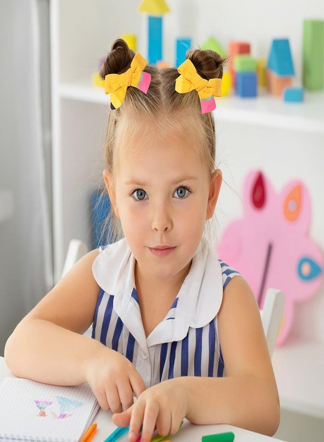 SARATA Back to School Hair Clips Pencil Hair Bows Ponytail Holder Yellow Bow Hair Clips for Baby Girls' First Day of School Kindergarten Students Snap Hairpin Handmade Cheer Gifts Decor 2pcs - Image 4