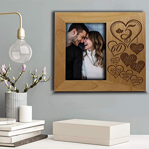 BELLA BUSTA- 5 Years Anniversary- 5th Wedding Anniversary- Engraved Real Wood Picture Frame (5 x 7 Vertical) - Image 3