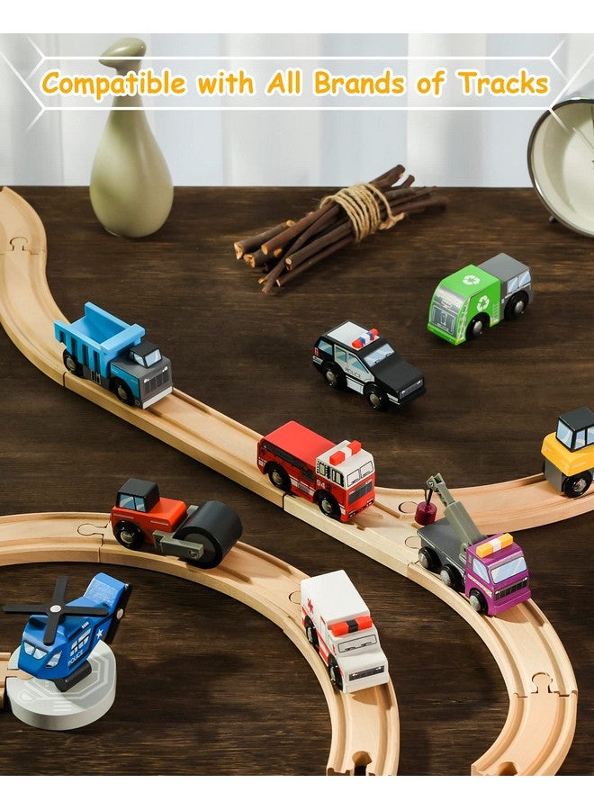 SainSmart Jr. SainSmart Jr. Wooden Train Set Accessories Toy Cars (10 PCS), Compatible with All Major Brands, Gift for Toddlers and Kids Aged 3+  - Image 2