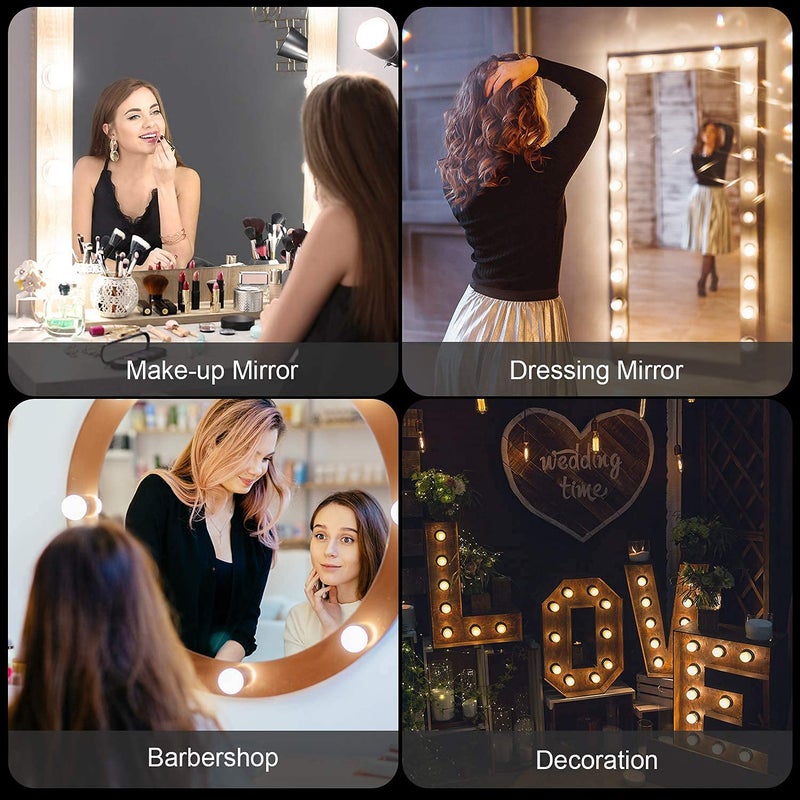 Hold Up LED Vanity Mirror Lights Kit - Hollywood Style With 10 Dimmable Bulbs, 3 Color Modes for Makeup, Table, Bathroom, Dressing Room - Image 5