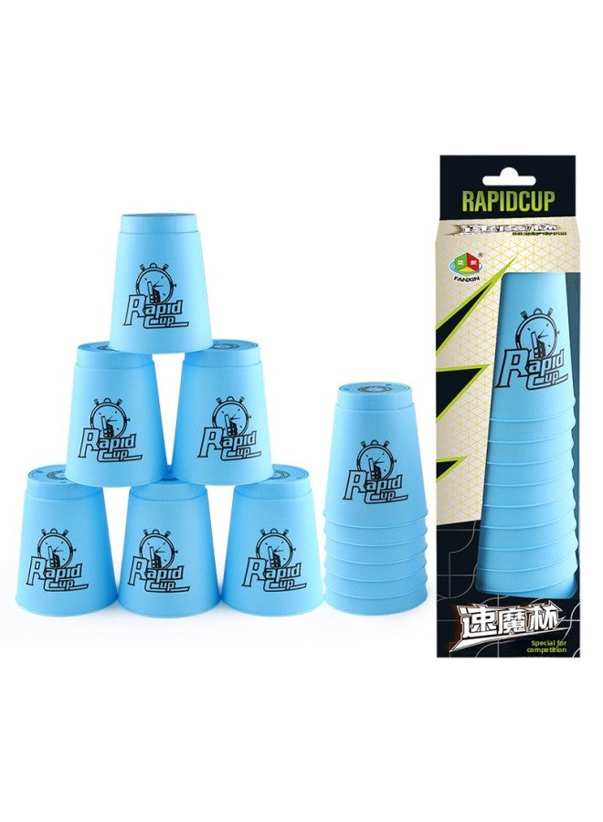 Generation Rapid Stacking Cup Competition Speed Stacking 688a Color Box Net Bag Educational Toys E-commerce-Color:Generation Cup Blue + Color Box  - Image 1