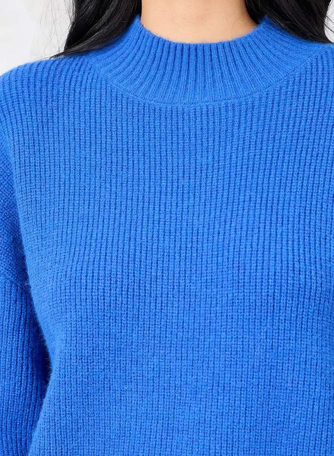 ستايلي Boxy Fit Fuzzy Yarn High Neck Sweater