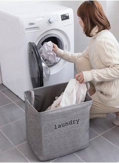 HomarKet Laundry Basket bag Large Foldable Dirty Clothes Basket with handles 60L Collapsible Toys Storage Bucket Durable Grey  - Image 2