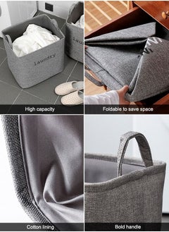 HomarKet Laundry Basket bag Large Foldable Dirty Clothes Basket with handles 60L Collapsible Toys Storage Bucket Durable Grey  - Image 4