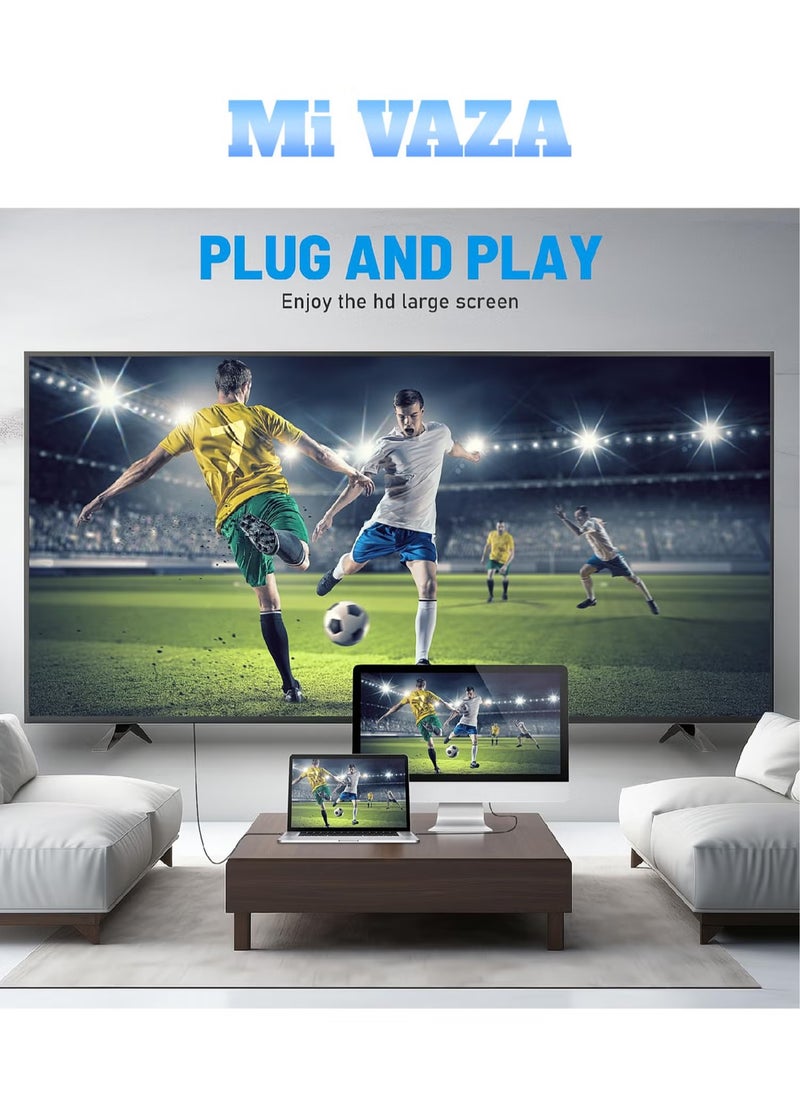 Mi VAZA - Type C To HDMI Cable, Lightweight And Durable HDMI Connector Cable, High Speed Portable HDMI Monitor Cable Compatible With Mobile Computer Laptop Projector, (1pc) - Image 1