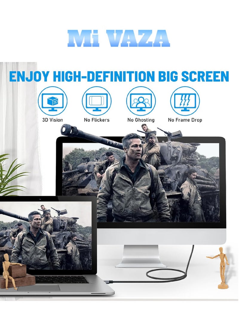 Mi VAZA - Type C To HDMI Cable, Lightweight And Durable HDMI Connector Cable, High Speed Portable HDMI Monitor Cable Compatible With Mobile Computer Laptop Projector, (1pc) - Image 1