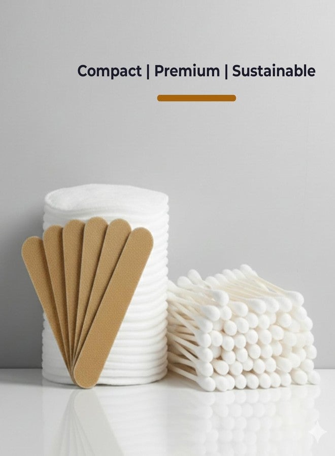 Clayherbs (Pack-100) Bulk Sustainable Vanity Kit for Hotels, Spas & Airbnb | Eco-Friendly Guest Amenities with Biodegradable Cotton Pads, Swabs & Nail Filer | Travel/Vanity Van Essential - Image 4