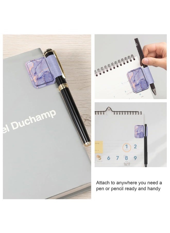 Fintie حامل أقلام 4 عبوات لقلم أبل برو، قلم أبل (USB-C / الجيل الأول / الجيل الثاني) وأقلام اللمس، غلاف جلدي لاصق مرن ملحق بالحالات، رخام ليلك - Image 4