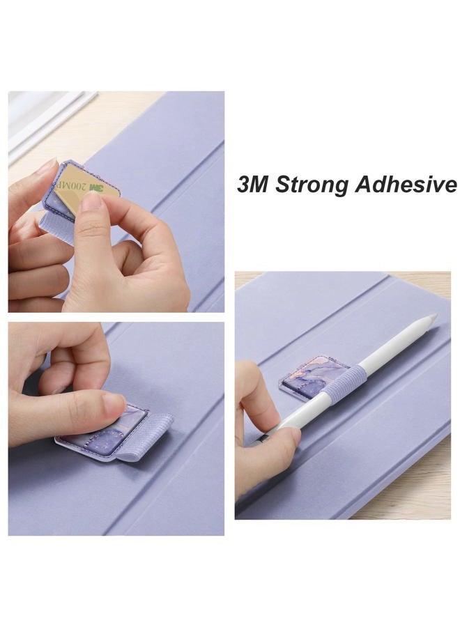 Fintie حامل أقلام 4 عبوات لقلم أبل برو، قلم أبل (USB-C / الجيل الأول / الجيل الثاني) وأقلام اللمس، غلاف جلدي لاصق مرن ملحق بالحالات، رخام ليلك - Image 3