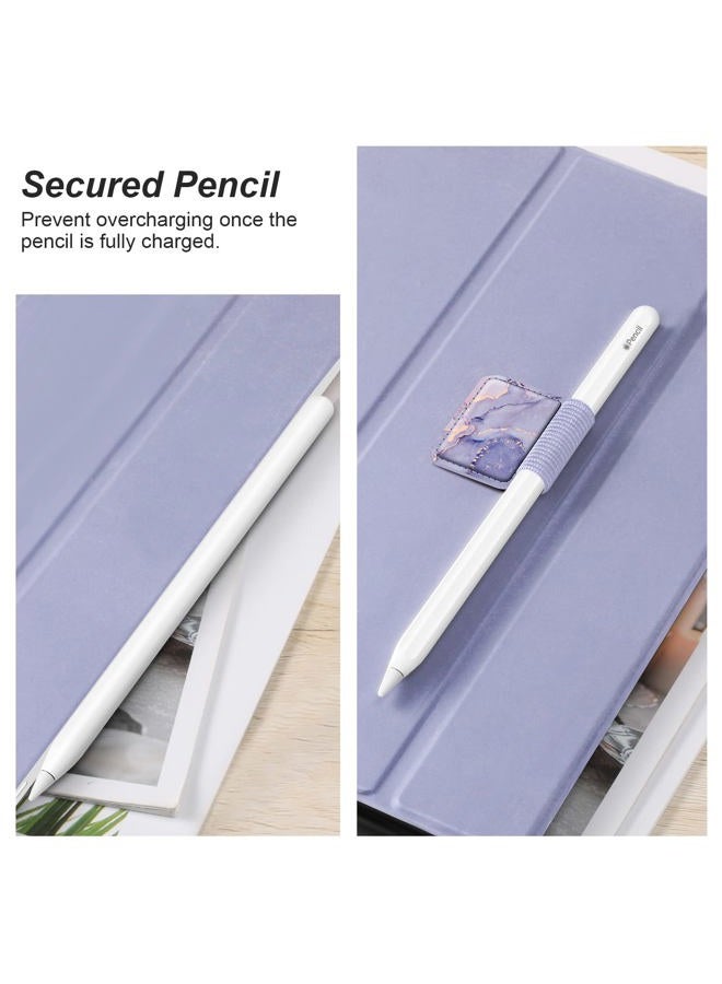 Fintie حامل أقلام 4 عبوات لقلم أبل برو، قلم أبل (USB-C / الجيل الأول / الجيل الثاني) وأقلام اللمس، غلاف جلدي لاصق مرن ملحق بالحالات، رخام ليلك - Image 5
