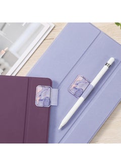 Fintie 4 Pack Pen Loop Holder for Apple Pencil Pro, Apple Pencil (USB-C / 1st / 2nd Generation) and Stylus Pens, Elastic Adhesive Leather Sleeve Attached to Cases, Lilac Marble  - Image 2