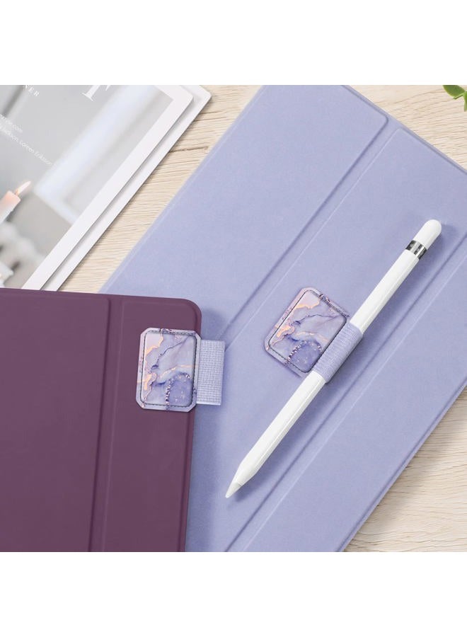 Fintie حامل أقلام 4 عبوات لقلم أبل برو، قلم أبل (USB-C / الجيل الأول / الجيل الثاني) وأقلام اللمس، غلاف جلدي لاصق مرن ملحق بالحالات، رخام ليلك - Image 2