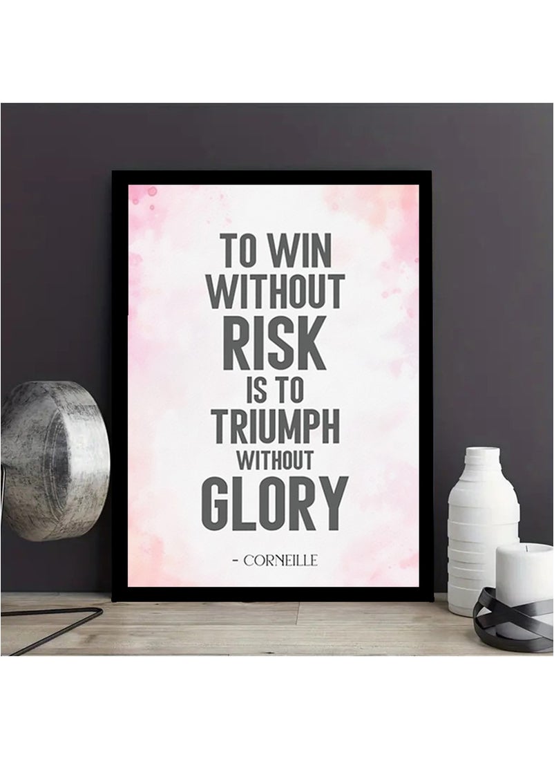 Spoil Your Wall Corneille Quotes Wall Poster with Black Frame, Wall Arts Home Décor Photo Frames, 40x55 cm by Spoil Your Wall  - Image 1