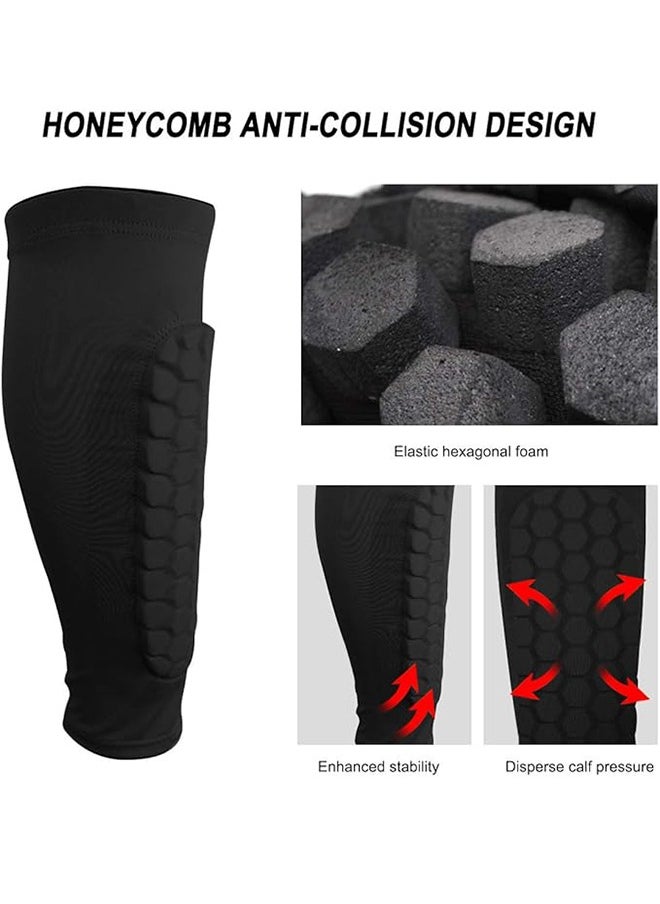 Generic - 1 Pair Of Football Leg Pads, Football Leg Socks With Foam, Calf Compression Sleeve Honeycomb Pads, Calf Protective Gear Football Equipment Can Be Used By Both Men And Women - Image 1