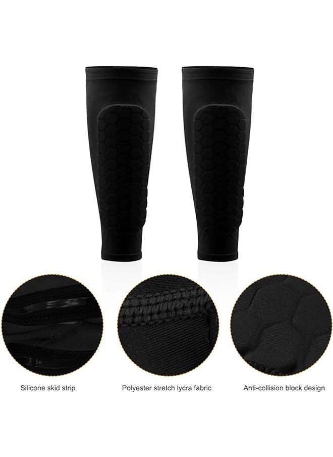 Generic - 1 Pair Of Football Leg Pads, Football Leg Socks With Foam, Calf Compression Sleeve Honeycomb Pads, Calf Protective Gear Football Equipment Can Be Used By Both Men And Women - Image 1