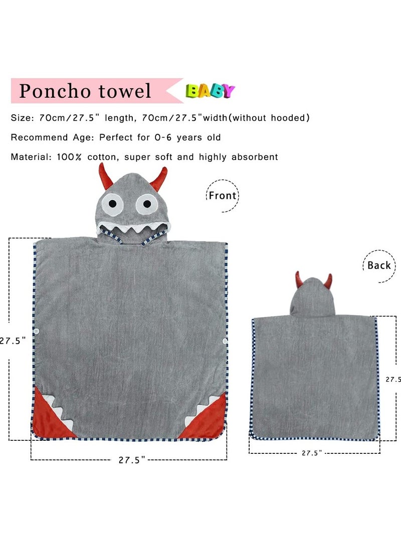 SYOSI Cotton Bathrobe, Premium Toddler Hooded Beach Towel For Boys Girls, Soft And Absorbent Animal Kids Bathrobe - Image 3