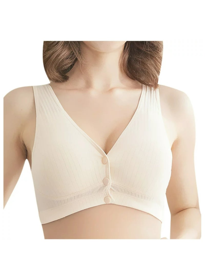 Womens Maternity Cotton Front Buckle Nursing Bra - Image 1