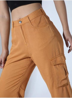 بنطلون كارجو نسائي أنيق بقصّة Slim Fit وواسع الارتفاع