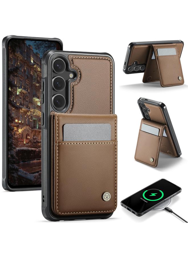 Case For Samsung Galaxy S25+ 5G J06 British Style RFID MagSafe Card Bag PU Phone Case