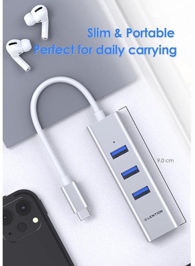 LENTION USB C Hub Ethernet Adapter, 3 USB 3.0 Ports, RJ45 Network Connector for 2025-2016 MacBook Pro, New Mac Air/iPad Pro, Chromebook, More, Stable Driver Certified (CB-C23s, Silver) - Image 2