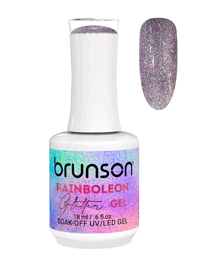brunson Gel Nail Polish 18ml Long Lasting Chip Resistant Requires Drying Under UV LED Lamp Rainboleon Glitter Gel Soak Off UV LED Gel Polish BRGG05 - Image 1