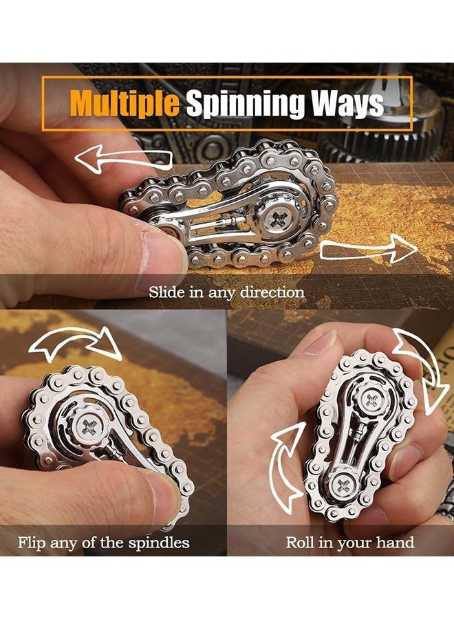 Fidget Spinner - Fidget toy, Fun Office Toy, Metal Bicycle Chain Design, Anti-Pressure Relieve Anxiety, Adult Fingertip Gyro Is Used to Focus and Reduce Pressure - Image 2