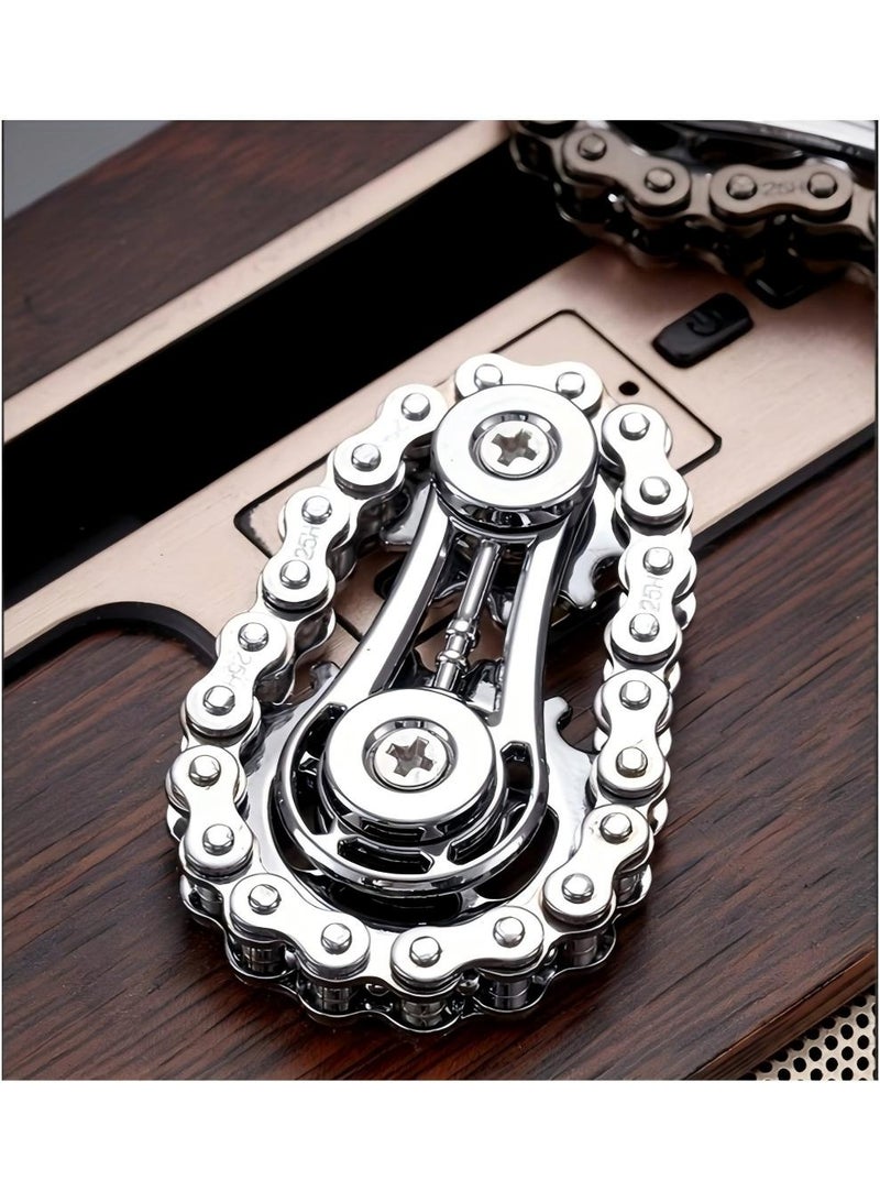 Fidget Spinner - Fidget toy, Fun Office Toy, Metal Bicycle Chain Design, Anti-Pressure Relieve Anxiety, Adult Fingertip Gyro Is Used to Focus and Reduce Pressure - Image 3