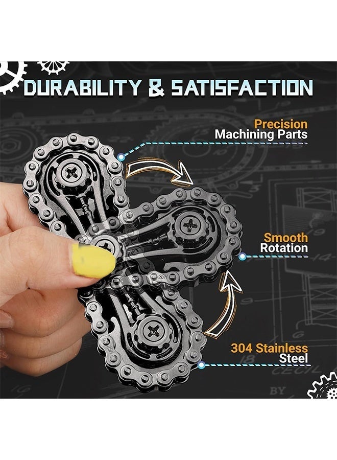 Fidget Spinner - Fidget toy, Fun Office Toy, Metal Bicycle Chain Design, Anti-Pressure Relieve Anxiety, Adult Fingertip Gyro Is Used to Focus and Reduce Pressure - Image 4