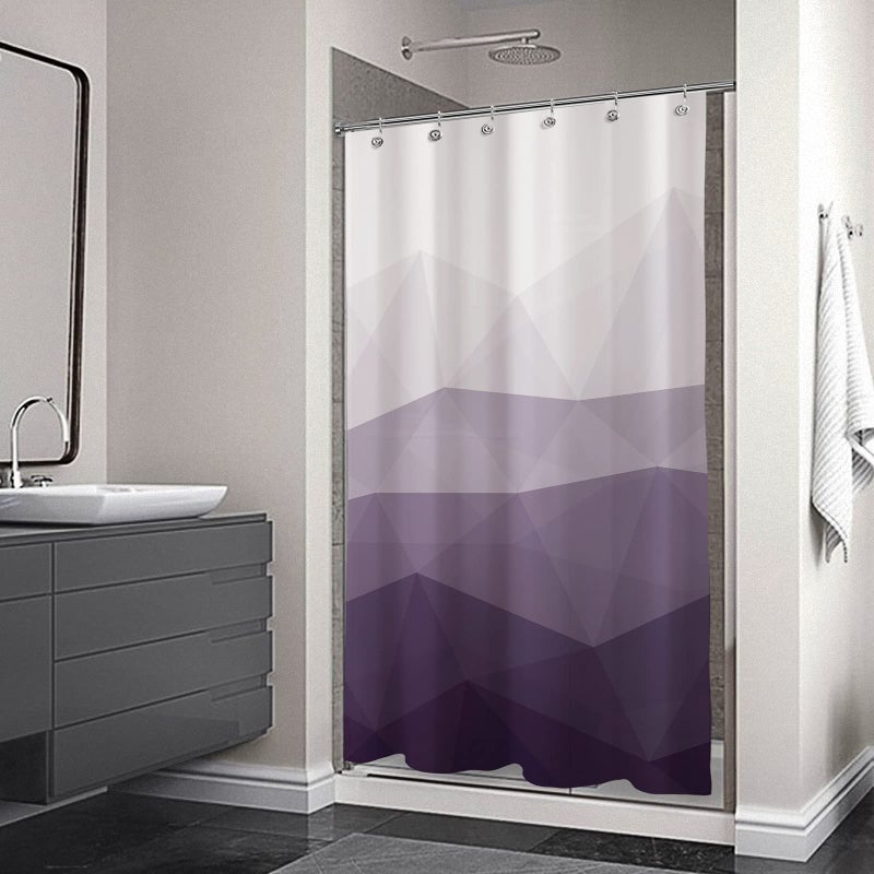Sunlit Designer 36 x 72 Inches Small Stall Shower Curtain  Ombre Purple RV Half Size Narrow Fabric Shower Curtains for Bathroom Decor  Contemporary Geometric Bathroom Curtains  Purple - Image 4