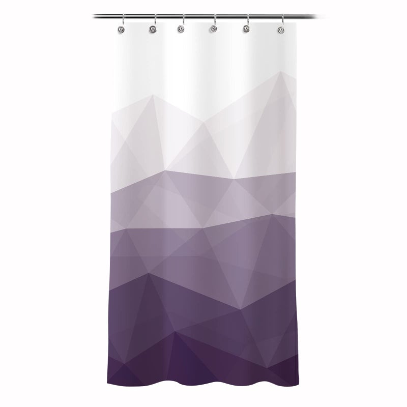 Sunlit Designer 36 x 72 Inches Small Stall Shower Curtain  Ombre Purple RV Half Size Narrow Fabric Shower Curtains for Bathroom Decor  Contemporary Geometric Bathroom Curtains  Purple - Image 2