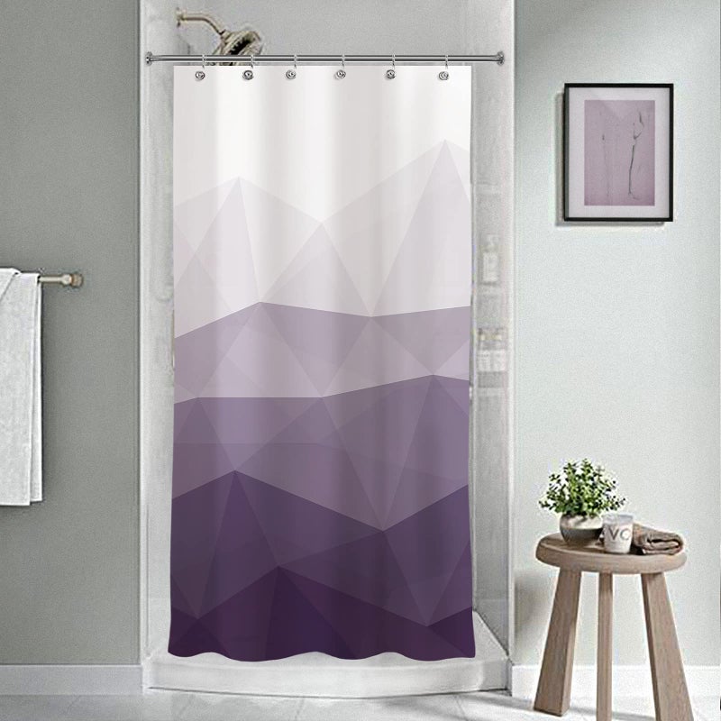 Sunlit Designer 36 x 72 Inches Small Stall Shower Curtain  Ombre Purple RV Half Size Narrow Fabric Shower Curtains for Bathroom Decor  Contemporary Geometric Bathroom Curtains  Purple - Image 3