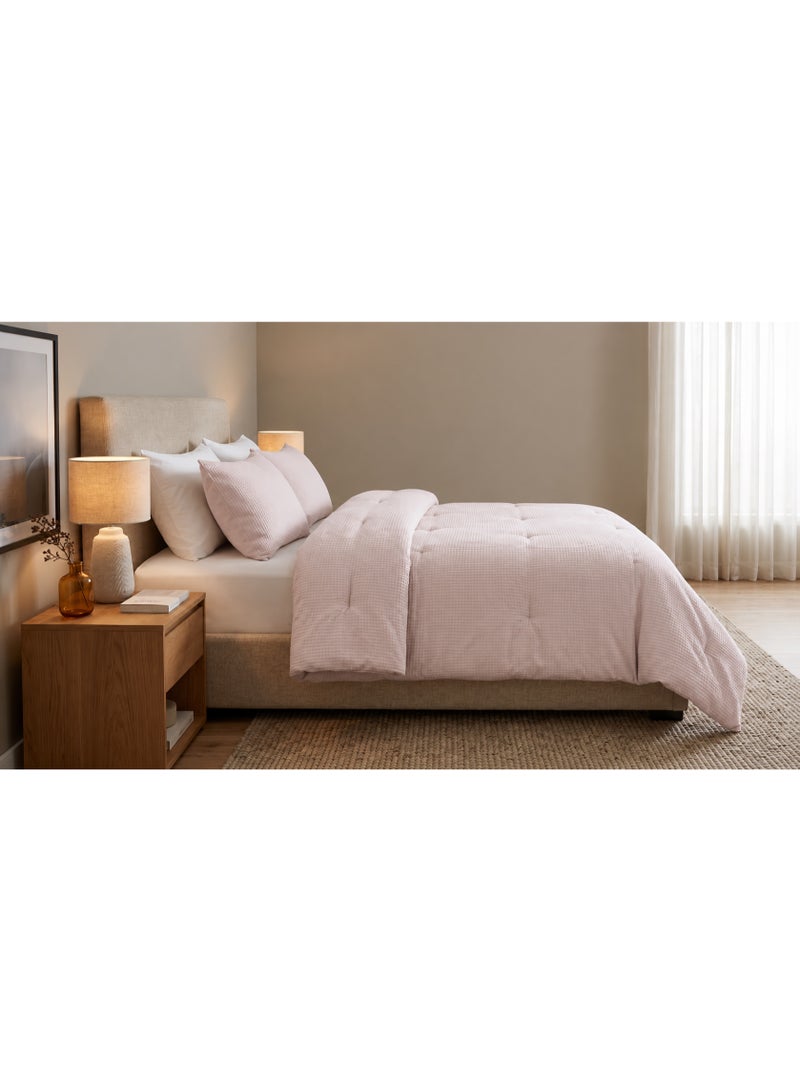 HOMETOPIA Waffle Texture Comforter Set 6 PCS, Luxury Hotel Style Bedding, King Size 264×229 cm, Soft Breathable Quilt, White Sheet Set, All Season - Image 4