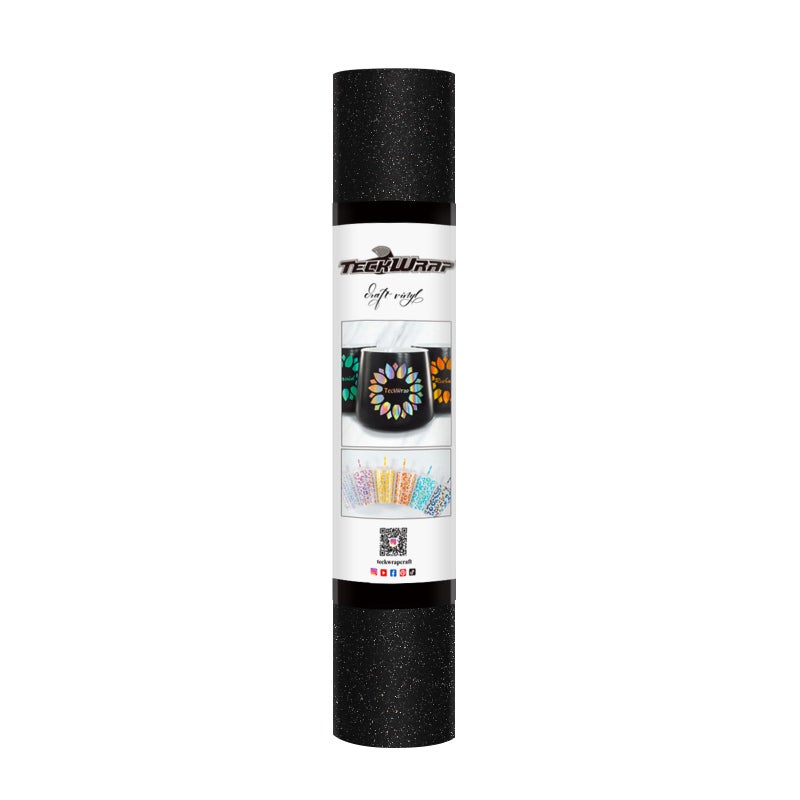 TECKWRAP Shimmer Vinyl Glitter Adhesive Craft Vinyl1ftx5ftKnight Black
