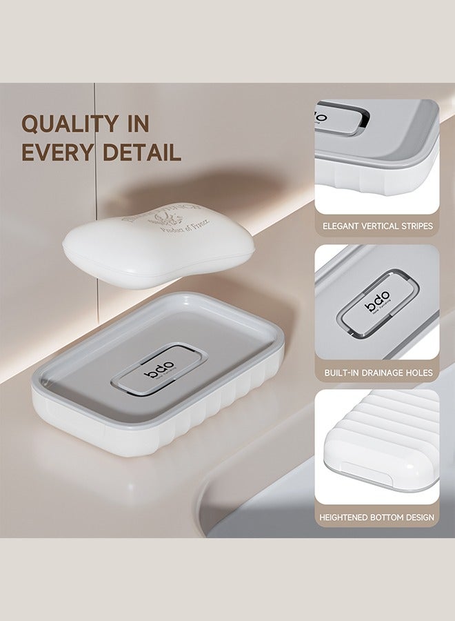 bdo Large Plastic Soap Dish Holder Self Draining Bar Soap Container Soap Saver for Shower Bathroom Kitchen Daily Use - Image 4