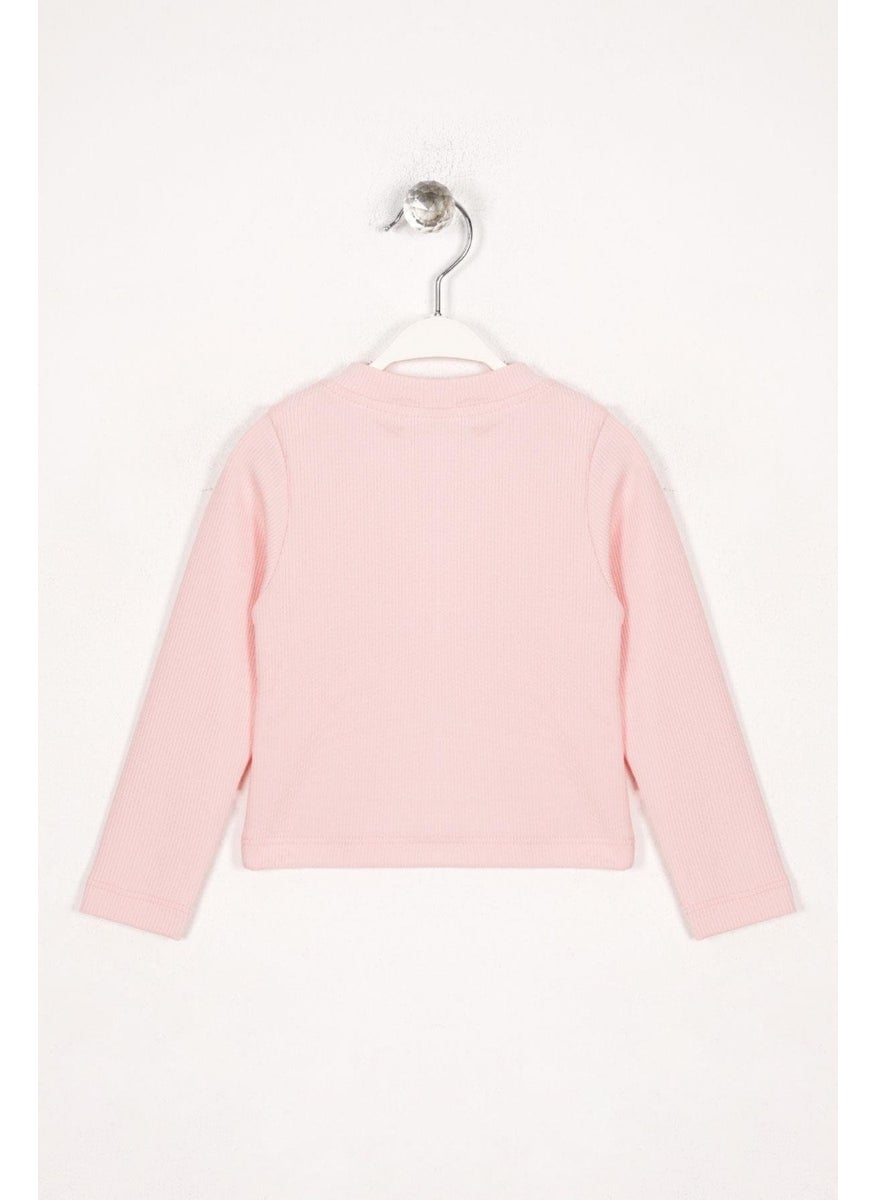 WEWE Crew Neck Long Sleeve Basic Unprinted Pink Color Girl Bodysuit  - Image 3