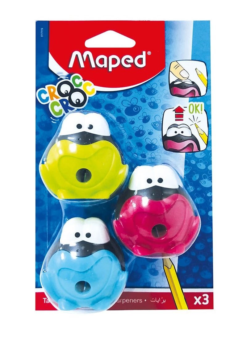 Maped 3-Piece Croc Croc Sharpener Set Multicolour