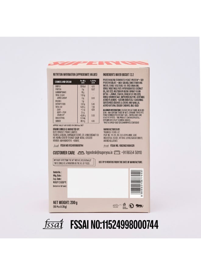 SuperYou Mini Wafer Protein Bar-Cookies&Cream 20G (Pack of 10) - view 5