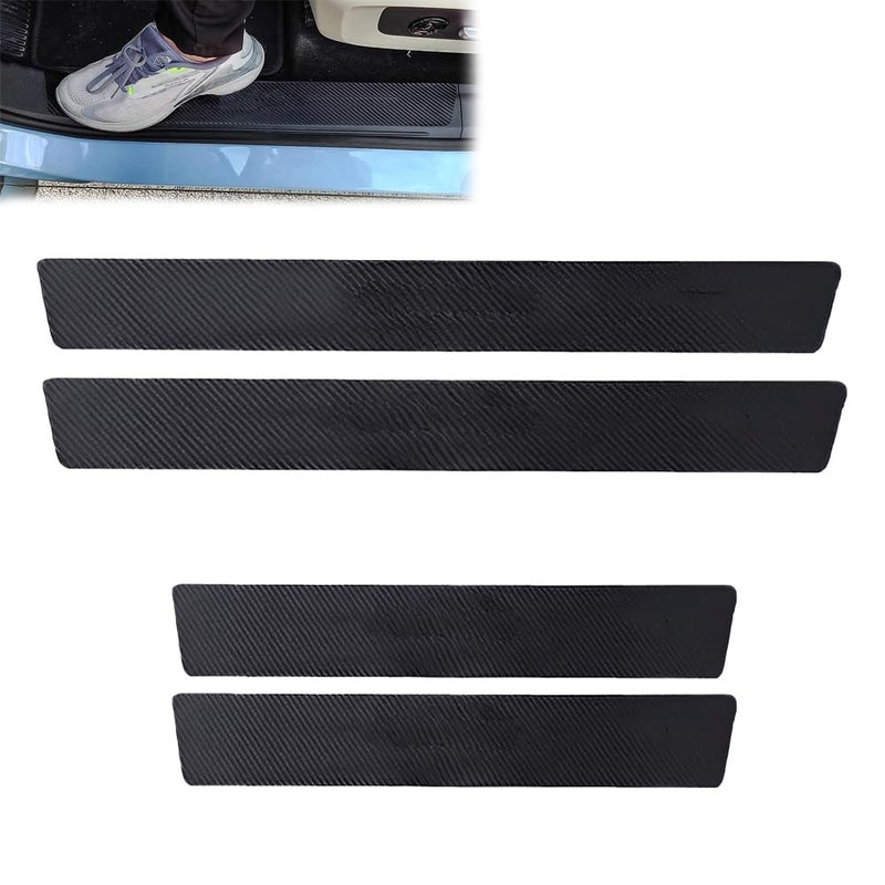 WISKA Car Door Strip Carbon Fiber Wrap Sill Stickers Tape for Compass, Wrangler, Meridian, Hector, Astor, Gloster, Aspire, Ecosport, Endeavour, Fiesta, Figo, Aveo, Captiva, Cruze, Enjoy, Optra, Fiat - Image 1