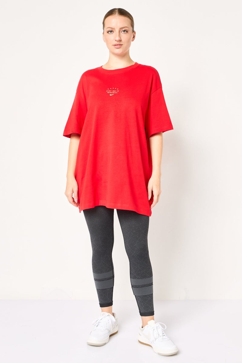 Nike Women Loose Fit Short Sleeve Outdoor T-Shirt, Red - Image 2