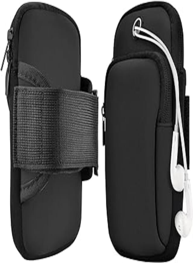Running Sports armband, Multifunctional Pockets Universal Sports Waterproof arm Bag with Earphone Hole Designed for For For For iphone Galaxy Huawei Xiaomi (Black)