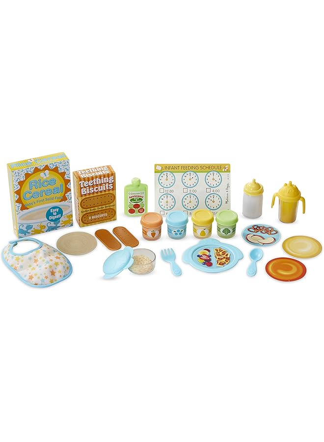 Melissa & Doug Mine To Love Mealtime Play Set For Dolls With Bottle Pretend Baby Food Jars Snack Pouch More 24 Pcs Multi - Image 1