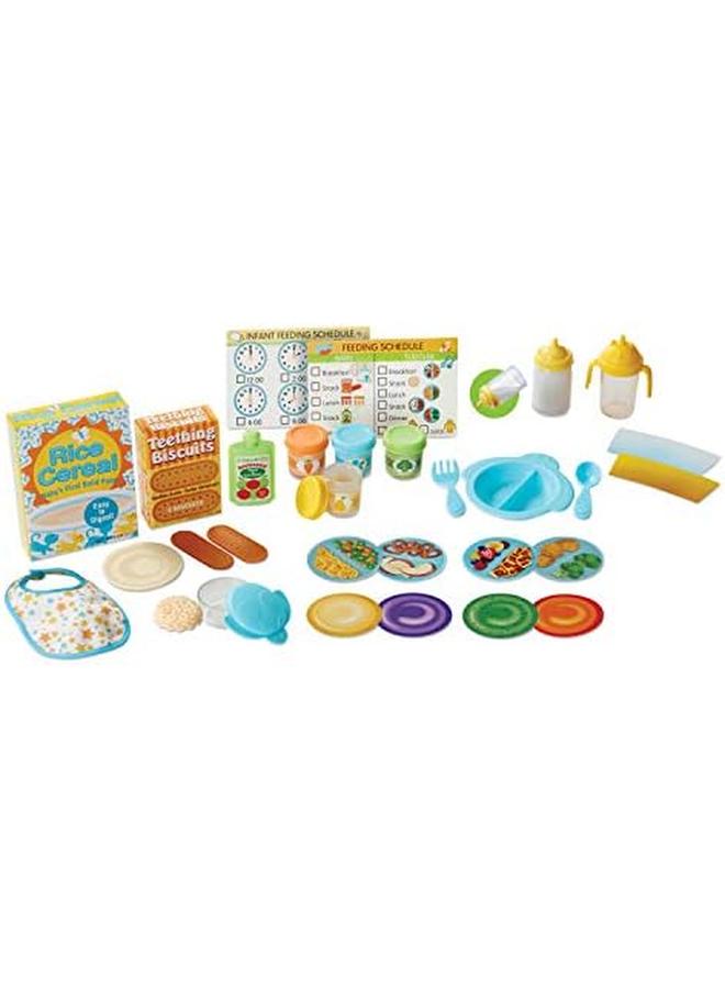 Melissa & Doug Mine To Love Mealtime Play Set For Dolls With Bottle Pretend Baby Food Jars Snack Pouch More 24 Pcs Multi - Image 4