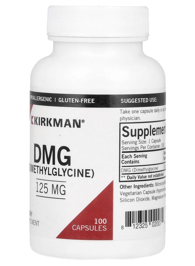 Kirkman Labs DMG (Dimethylglycine) 125 mg 100 Capsules - Image 2