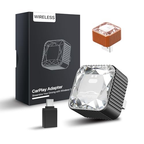 Enhanlife 2026 Wireless CarPlay Adapter for iPhone, Premium Glass Finish Design, 5s Auto-Connect, Mini Wireless CarPlay Dongle Compatible with Apple CarPlay, Plug & Play for Factory Wired Cars, Low Latency - Image 1