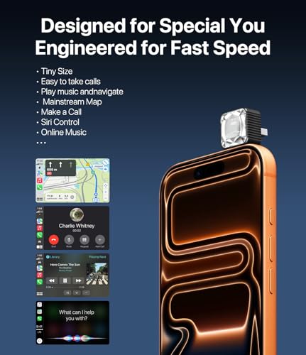 Enhanlife 2026 Wireless CarPlay Adapter for iPhone, Premium Glass Finish Design, 5s Auto-Connect, Mini Wireless CarPlay Dongle Compatible with Apple CarPlay, Plug & Play for Factory Wired Cars, Low Latency - Image 4